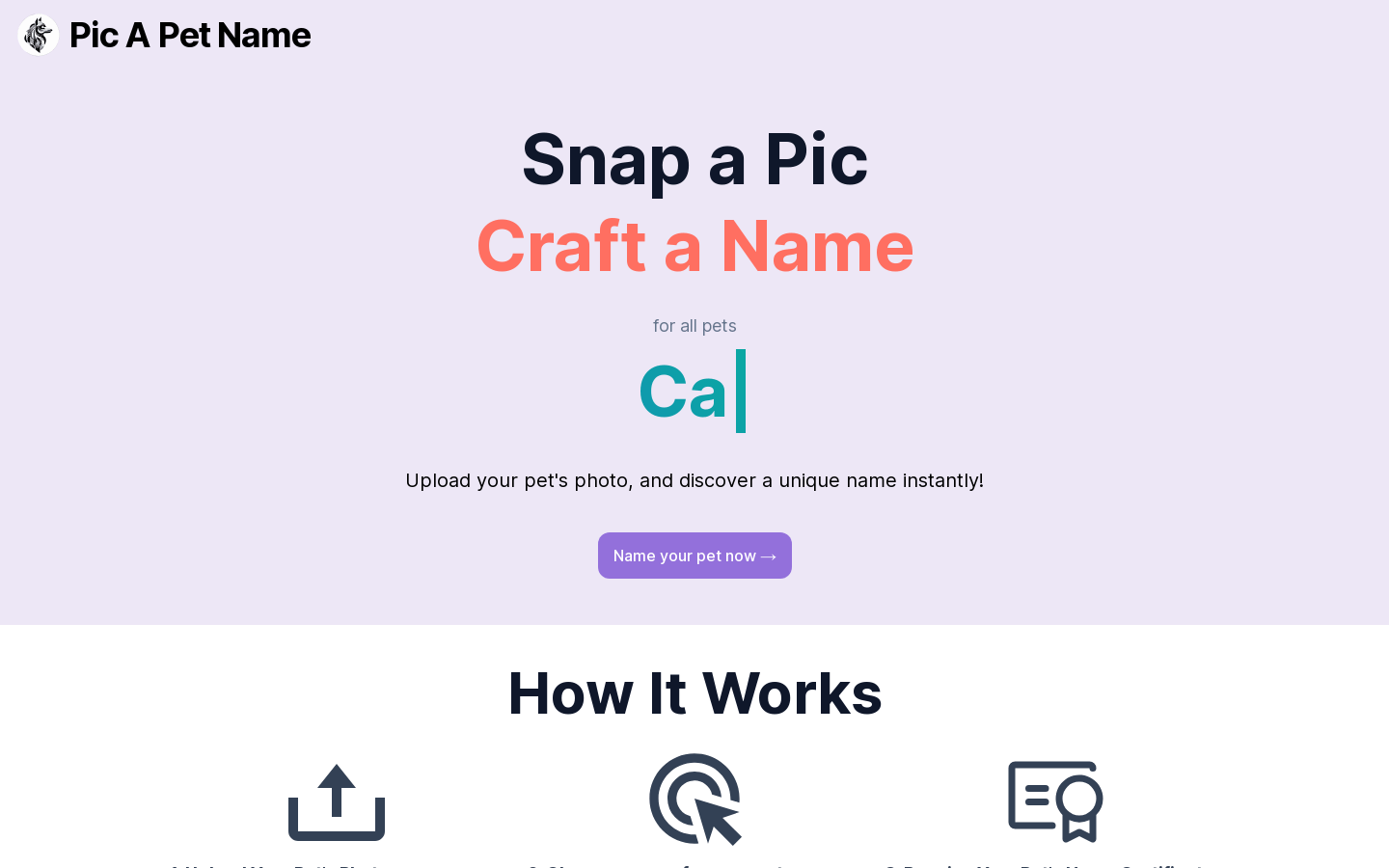 Pic A Pet Name